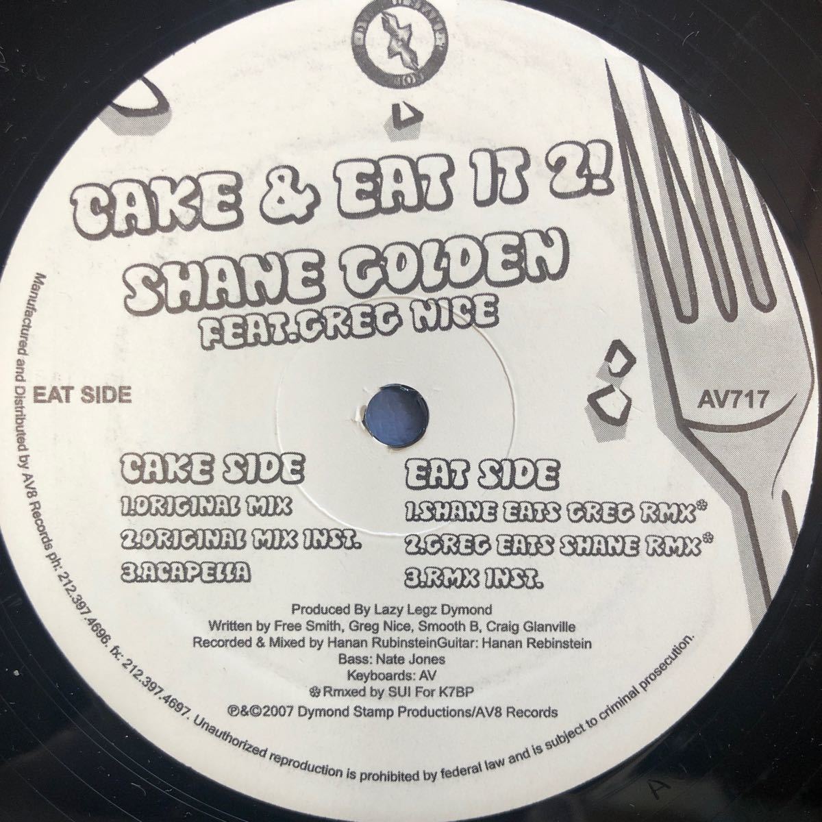 b 12インチ CAKE & EAT IT 2! feat. GREG NICE SHANE GOLDEN LP レコード 5点以上落札で送料無料_画像3