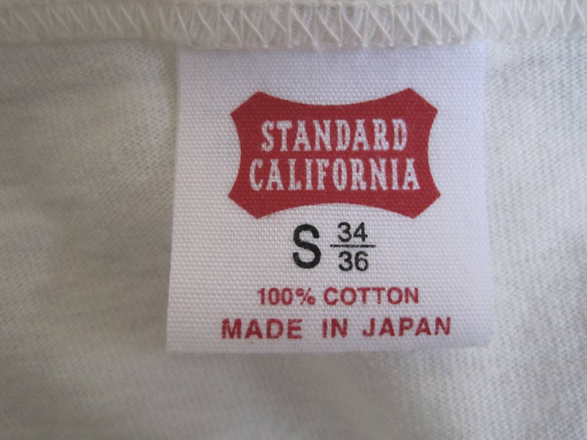 STANDARD CALIFORNIA　スタンダードカリフォルニア　ヘンリーネック７分Tシャツ　切替　バイカラー　S　日本製_画像5