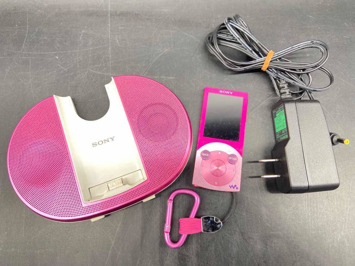 A69［中古品］SONY WALKMAN ウォークマン　NW-S644 アクティブスピーカー　SRS-NWGT014S ピンク　動作品_画像2