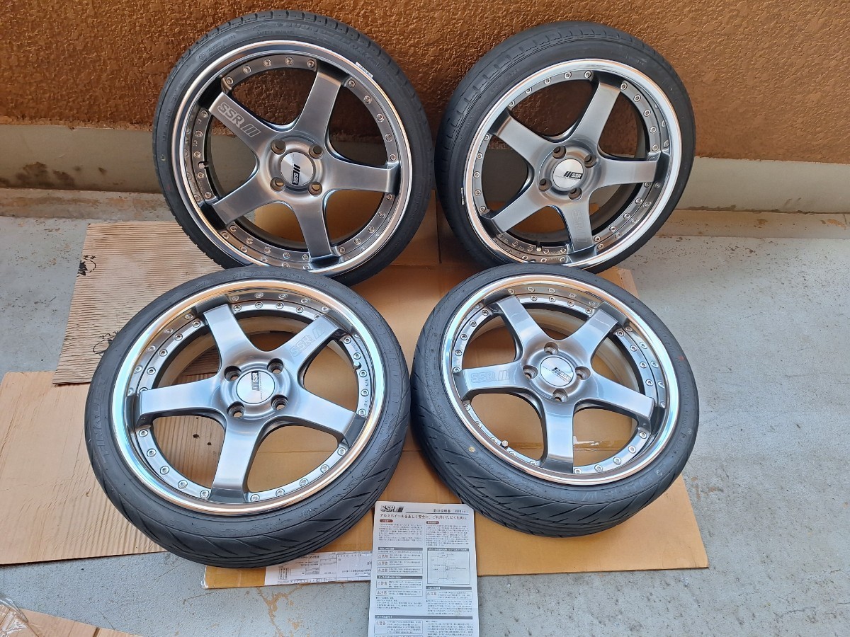 値下げ　SSR プロフェッサー ProfessorSP4/ガンメタ深リム/ PCD100-4H /6j+39 2本 /6.5j+39 2本/タイヤ165/40R16 バリ溝　軽自動車_画像1