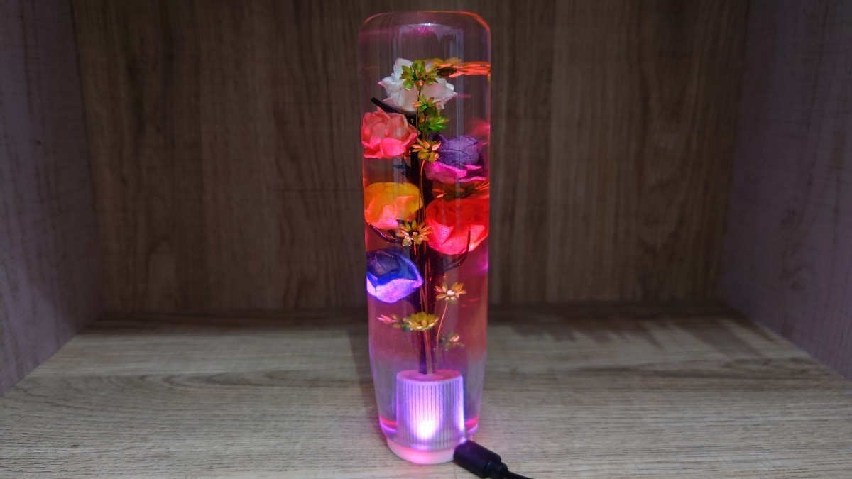 数量限定価格　　水中花シフトノブ6色薔薇LEDイルミ15cmデコトラ 軽トラ 旧車 カスタムカー　街道レーサー　ドリフト　_画像7