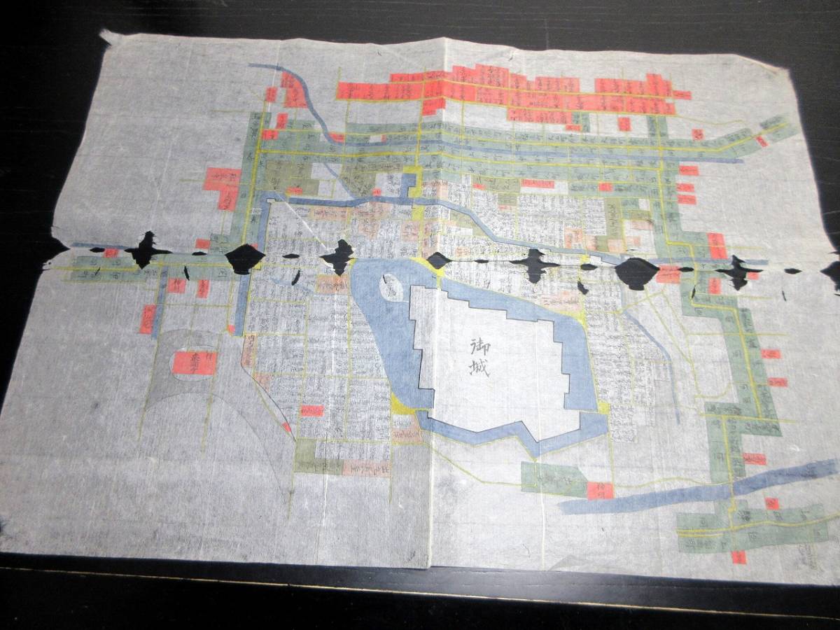 *0454 Edo период . замок . обивка map [ takada замок . map ]1 пункт / старинная книга старый документ / рукописный текст ./ старая карта 