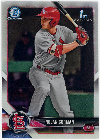 CARDINALS二塁▲NOLAN GORMAN/2018 1st BOWMAN CHROME DRAFT PROS リフ版!の画像1