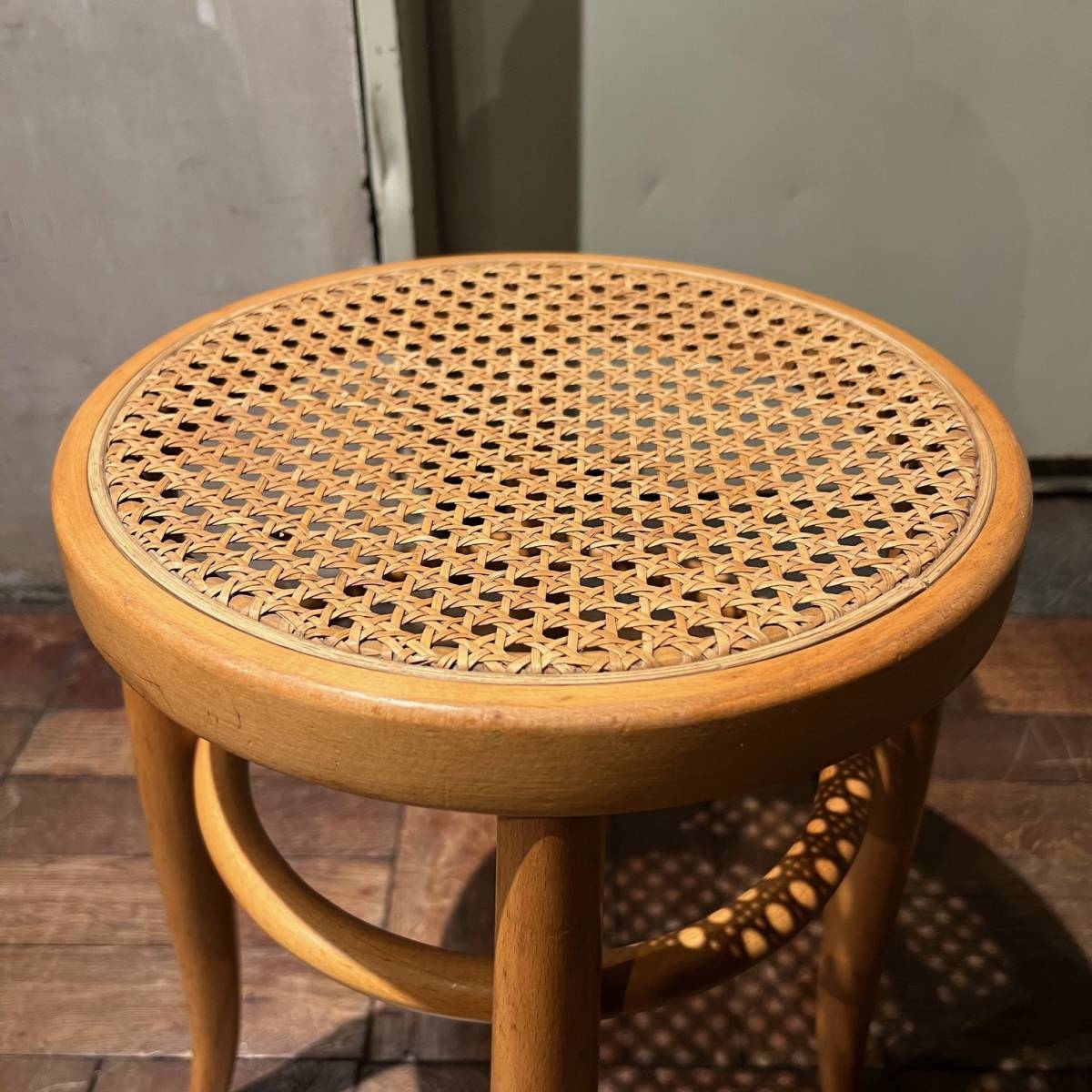 vintage 秋田木工 スツール ラタン 籐 Rattan Stool モダン ミッドセンチュリー 70s 80s 秋田木工 天童木工 カリモク マルニ 飛騨 B_画像3