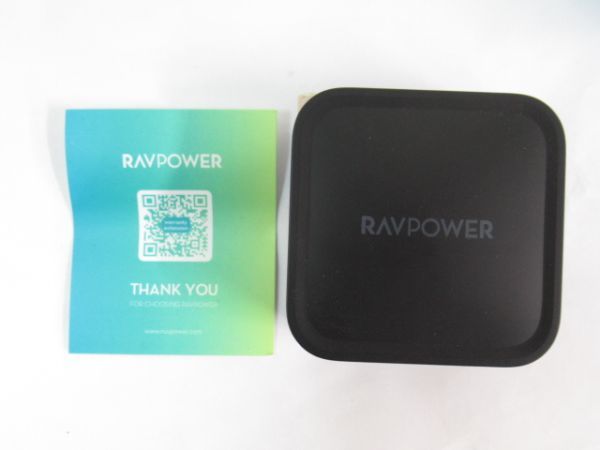 AA 3-7 美品 RAVPOWER PD 充電器 65W 2-Port RP-PC133 ブラック 急速充電器 USB コンパクト 通電確認済_画像3