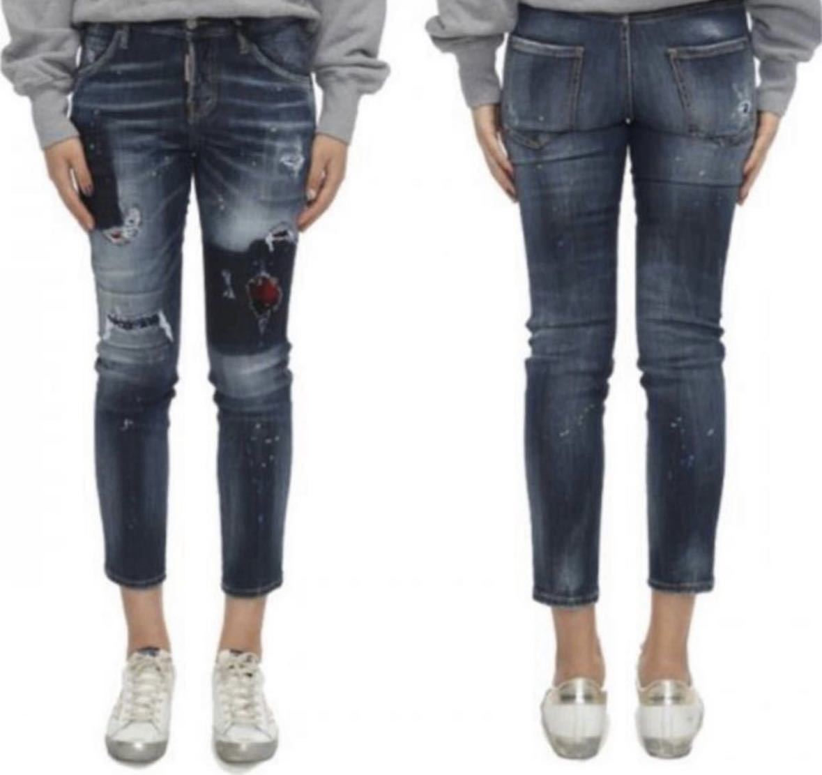 Dsquared2 cool girl cropped jeans in stretch denim 36 定価98,000円