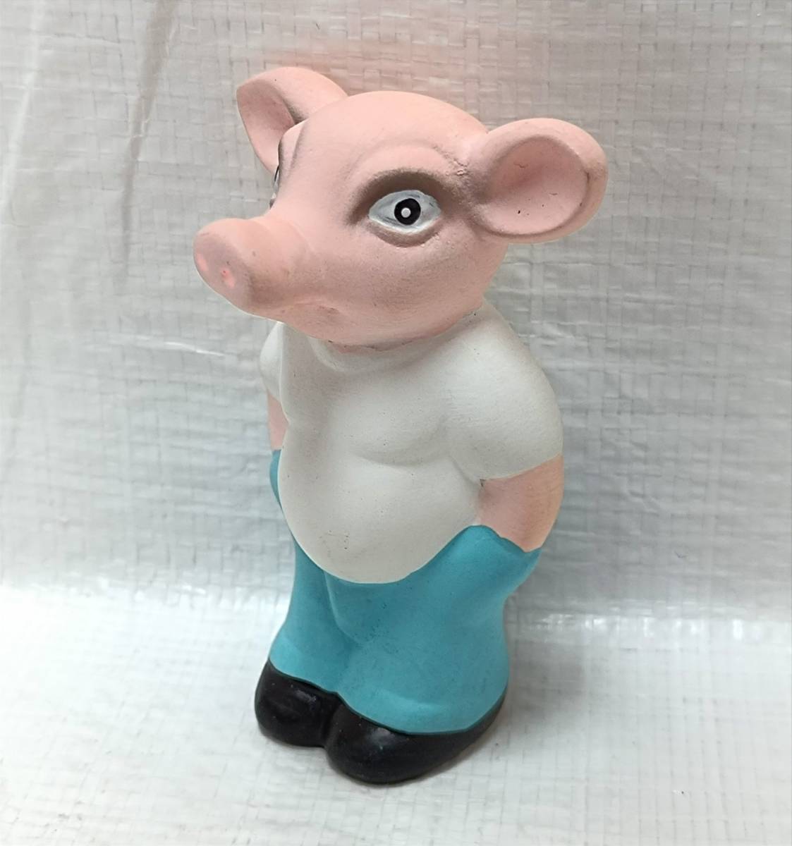 ・ビンテージ　ブタの陶器人形置物　PIG セラミックドール_画像1