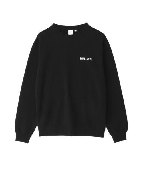 新品 AVIREX アビレックス スウェット M 黒 ミリタリー CREWNECK SWEAT 背ロゴU.S.AIR FORCEの画像2