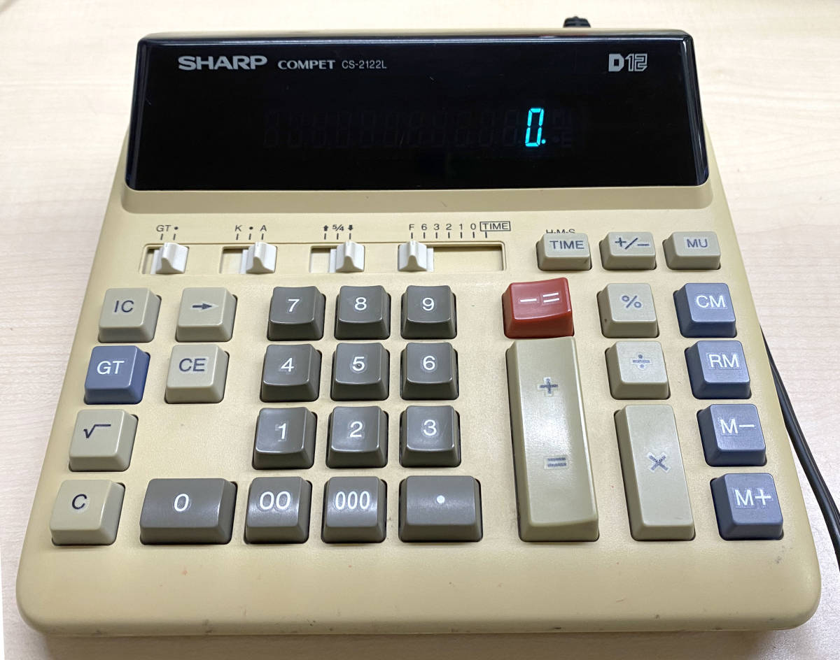 SHARP 電卓 CS-2122L 【通電・一部動作確認済み】の画像1