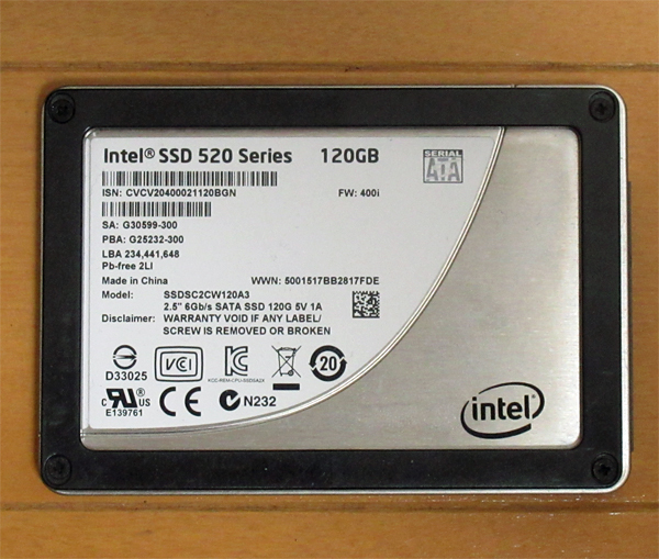 購入当時の箱あり, 120GB-SSD, INTEL SOLID-STATE DRVIE 520 SERIES _画像2