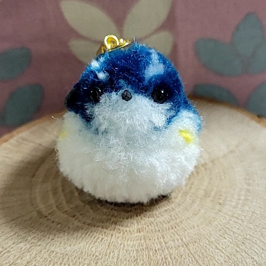 【幸せの青い鳥】ルリビタキ ストラップ_画像1
