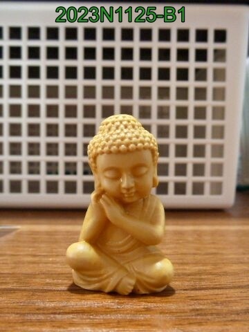 *N20231125. Buxus microphylla material tree carving manner Buddhist image * handicraft ( new goods * unused )