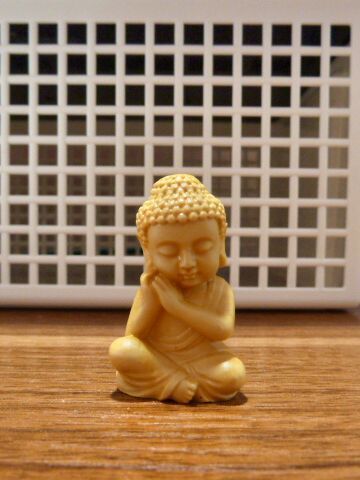 *N20231125. Buxus microphylla material tree carving manner Buddhist image * handicraft ( new goods * unused )