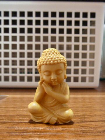 *N20231125. Buxus microphylla material tree carving manner Buddhist image * handicraft ( new goods * unused )