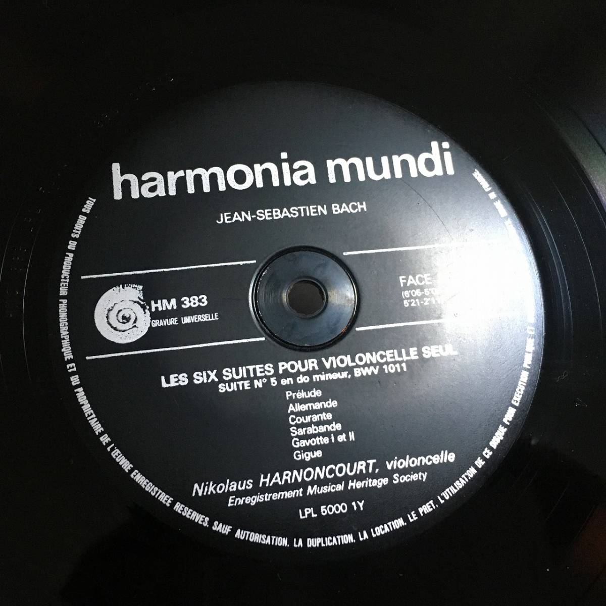 HARMONIA MUNDI 仏盤 ニコラウス・アーノンクール(Vc) バッハ:無伴奏チェロ組曲 3枚組の画像8