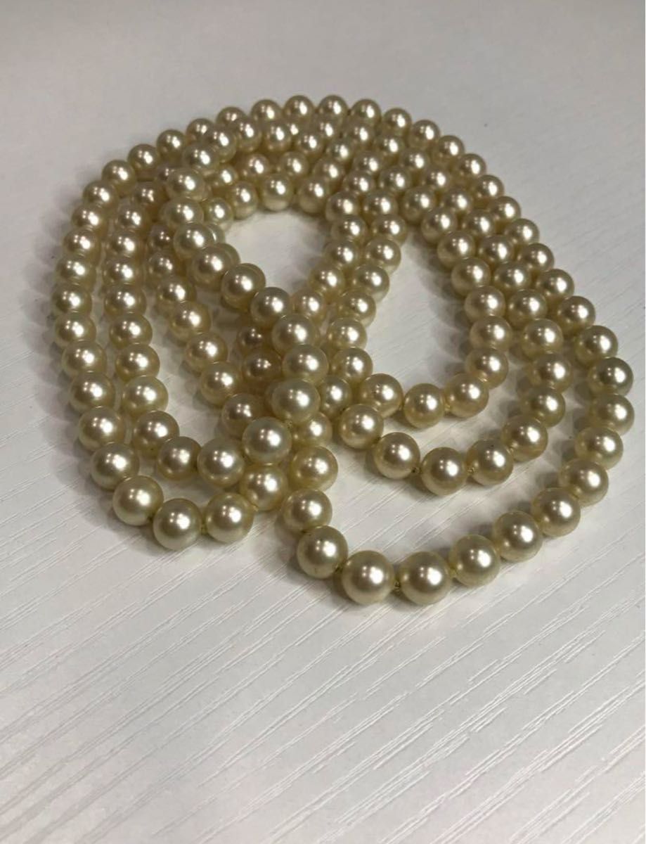 天然 パール ロング ネックレス 真珠  約120cm