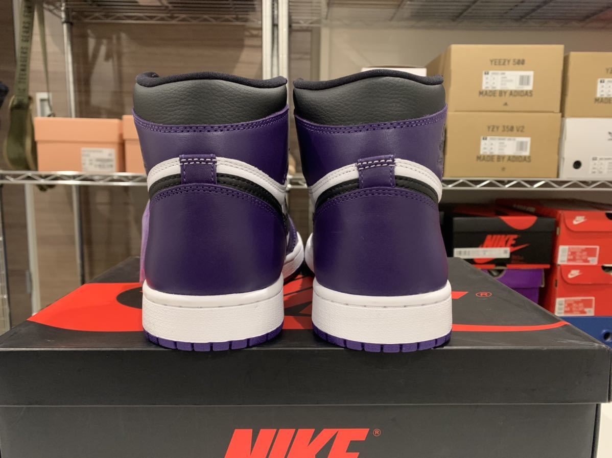 未使用新品NIKE AIR JORDAN 1 RETRO HIGH OG COURT PURPLE ナイキエアジョーダン1レトロコートパープル555088-500 26cm_画像3