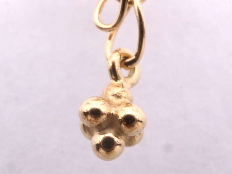  Ahkah beautiful goods diamond ima Gin initial M necklace K18YG yellow gold 
