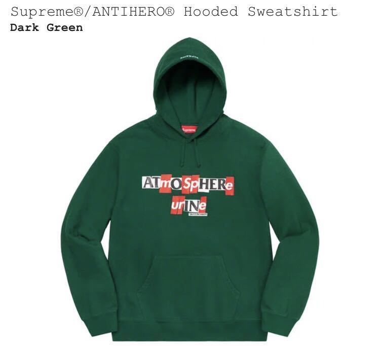 Supreme ANTIHERO Hooded Sweatshirt #M #ダークグリーン#コラボ #パーカー