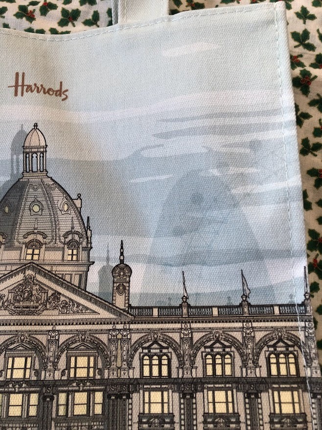  Harrods [Harrods. London. современный . строительство. Contrast * сумка ] Harrods Architectural Building Shopper Bag