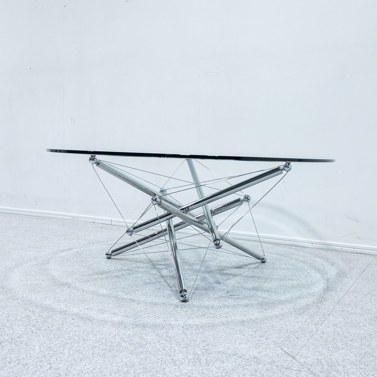 【中古品】Cassina カッシーナ 713 Low Table ロー テーブル ガラス天板 センターテーブル テオドール・ワッデル 定価51万【配送要確認】_画像4