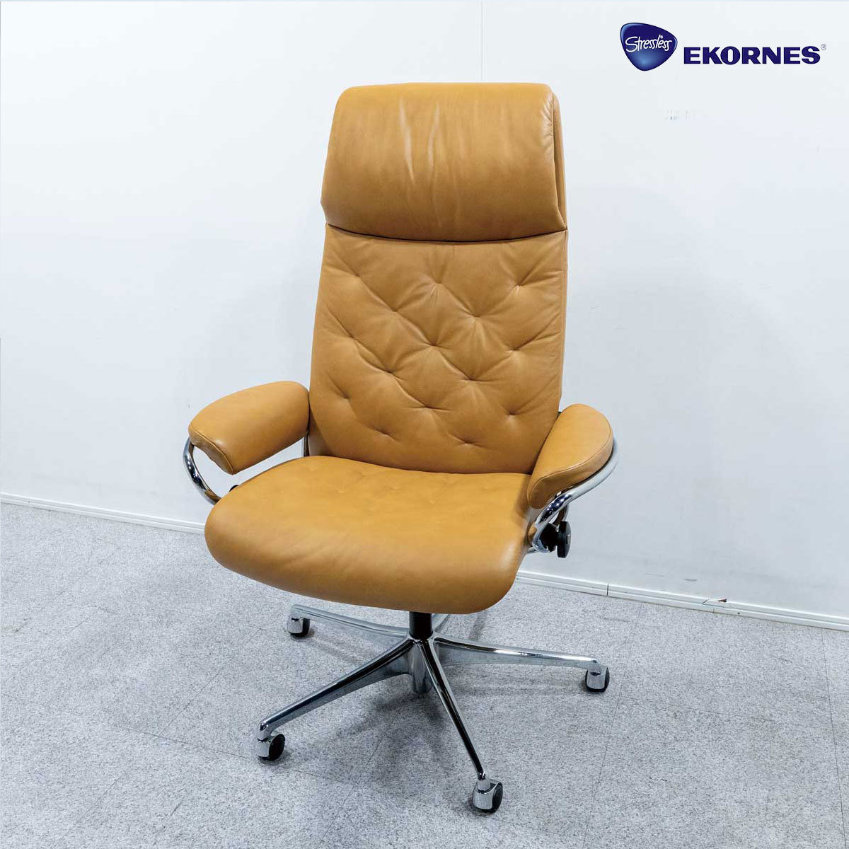 【中古品】Ekornes エコーネス Stressless Metro Office ストレスレス メトロ オフィス リクライニング キャスター チェア 定価36万_画像1