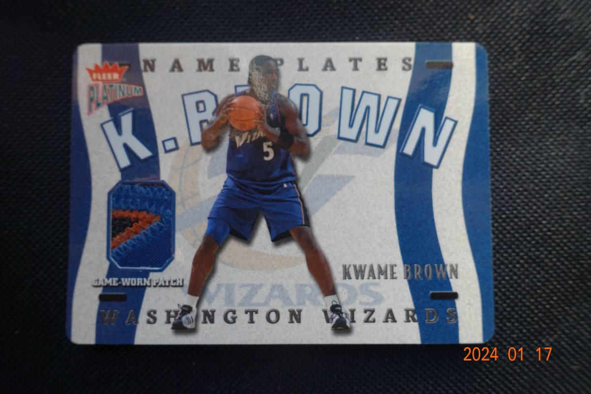 Kwame Brown 2002-03 Fleer Platinum Nameplates #139/355_画像1