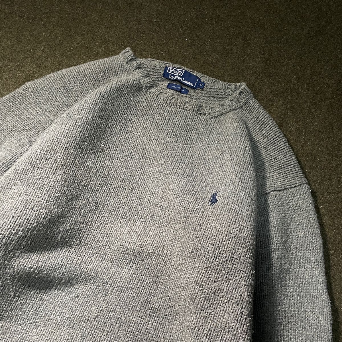 90s Polo by Ralph Lauren コットンニット　M セージグリーン