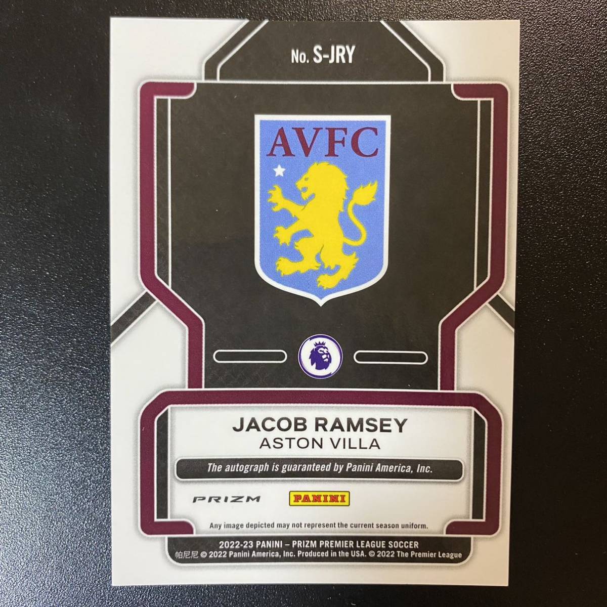 2022-23 Panini Prizm EPL Jacob Ramsey Silver Choice Autograph Aston Villa Auto 直筆サインカード ジェイコブ・ラムジー_画像2