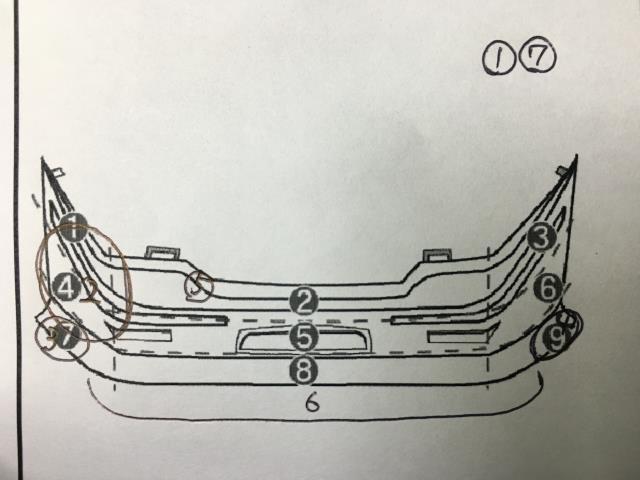 カローラフィールダー NZE141G フロントバンパー グリル付 取付部OK 14 142 144 ZRE 1.5X 209 52119-12B00-C0 2F 011899_画像9