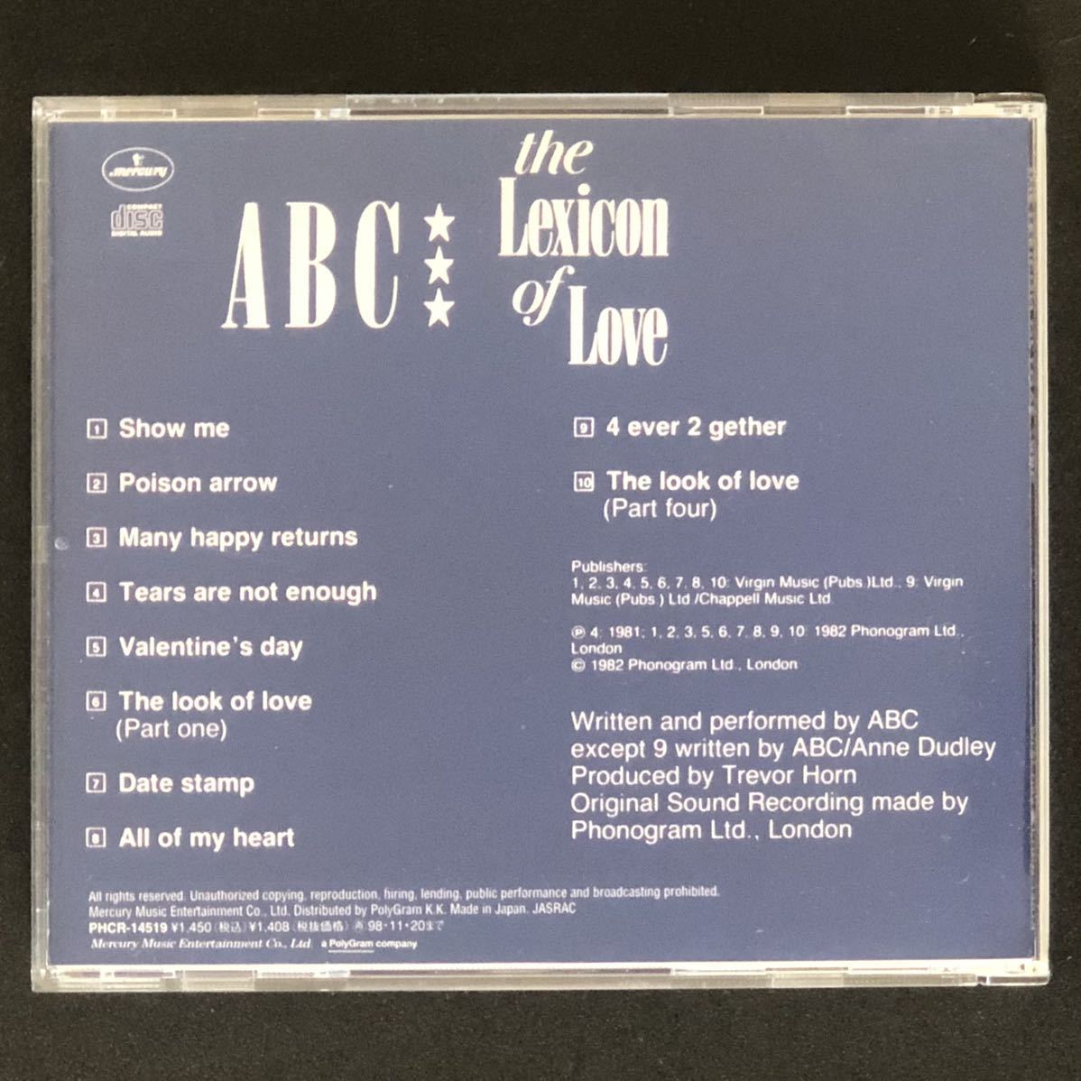 廃盤 帯付美品★CD「ABC ルック・オブ・ラヴ」★The Lexicon Of Love The Look Of Love ポイズン・アロウ Poison Arrow トレヴァー・ホーン