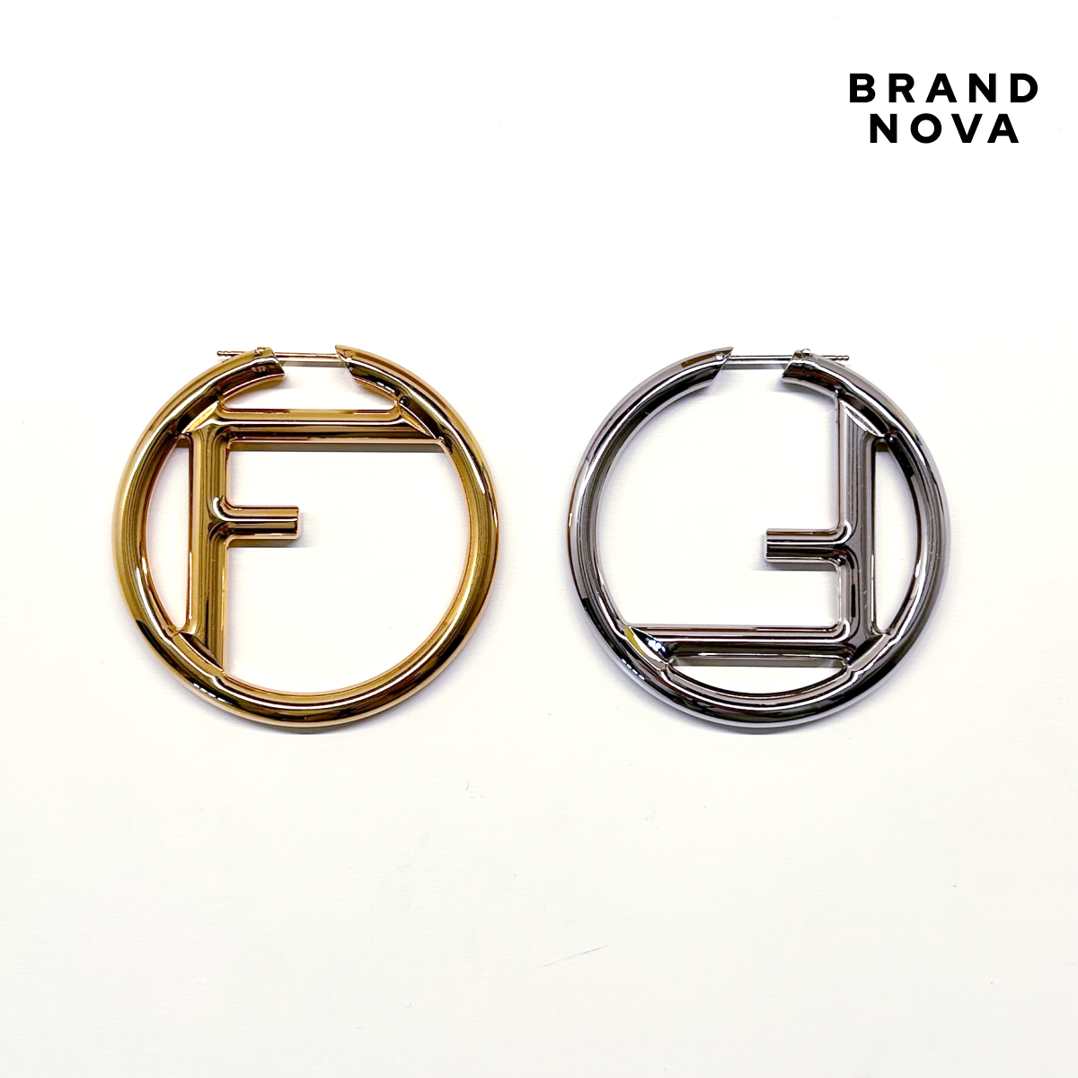 FENDI エフ イズ フェンディ ゴールド&パラジウム フープ FENDI エフ イズ フェンディ ゴールド&パラジウム フープ