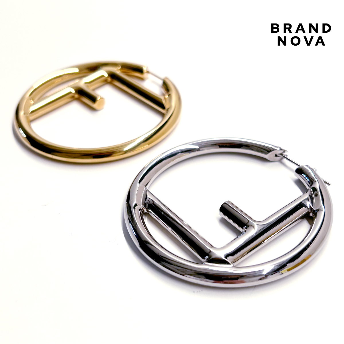 FENDI エフ イズ フェンディ ゴールド&パラジウム フープ FENDI エフ イズ フェンディ ゴールド&パラジウム フープ
