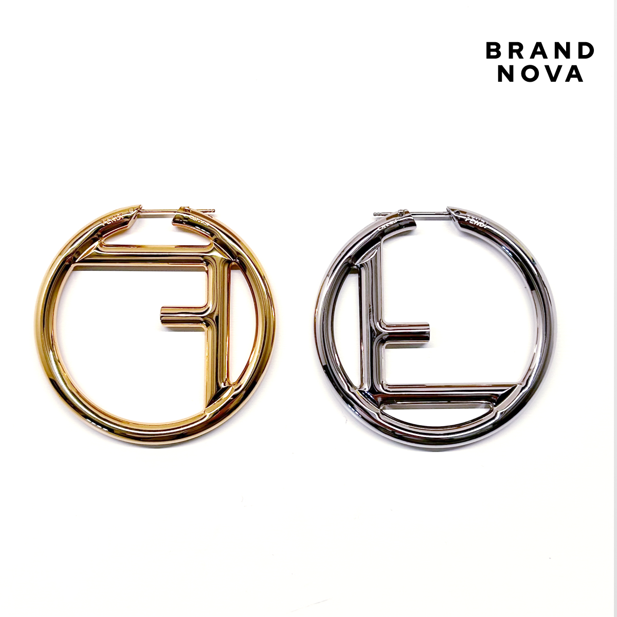 FENDI エフ イズ フェンディ ゴールド&パラジウム フープ FENDI エフ イズ フェンディ ゴールド&パラジウム フープ