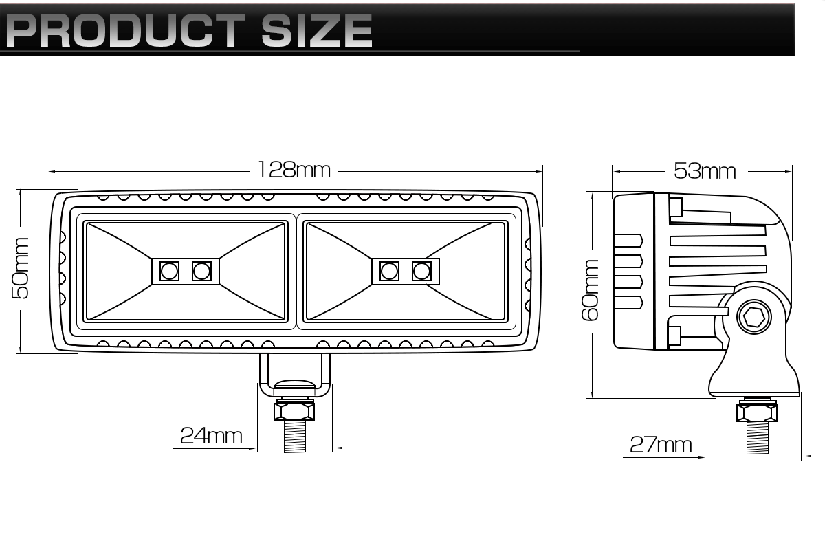 40W LED 作業灯 CREE製 XM-L搭載 小型 軽量モデル 60度 広角 アルミダイキャスト 防水IP67 12V 24V P-535_画像6