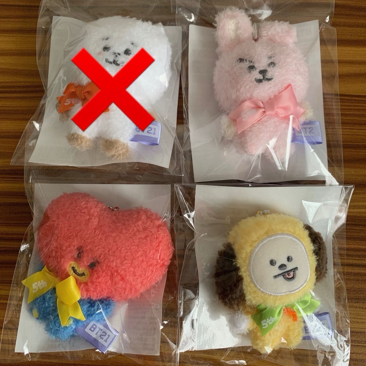 BT21 5周年アート展限定 ぬいぐるみマスコット 3点セット RJ COOKY TATA CHIMMY