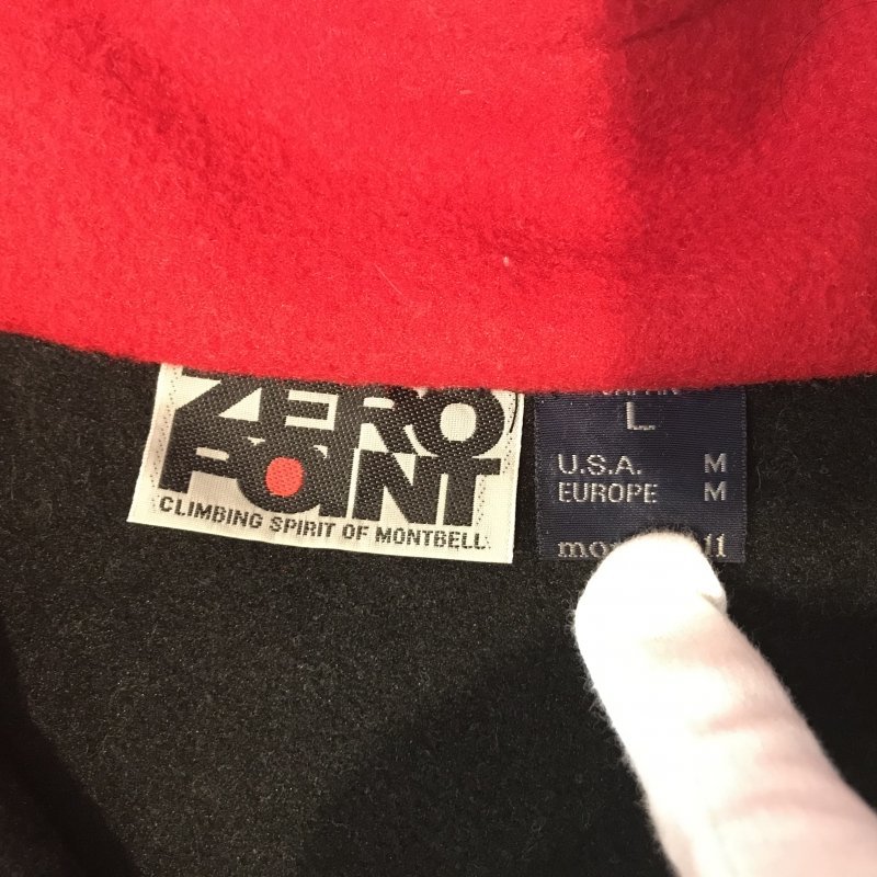 ＺＥＲＯ ＰＯＩＮＴ ゼロポイント フリースジャケット ｍｏｎｔ－ｂｅｌｌ モンベル レッド 赤 Ｌサイズ 日本製 洋品紳士服/252_画像4