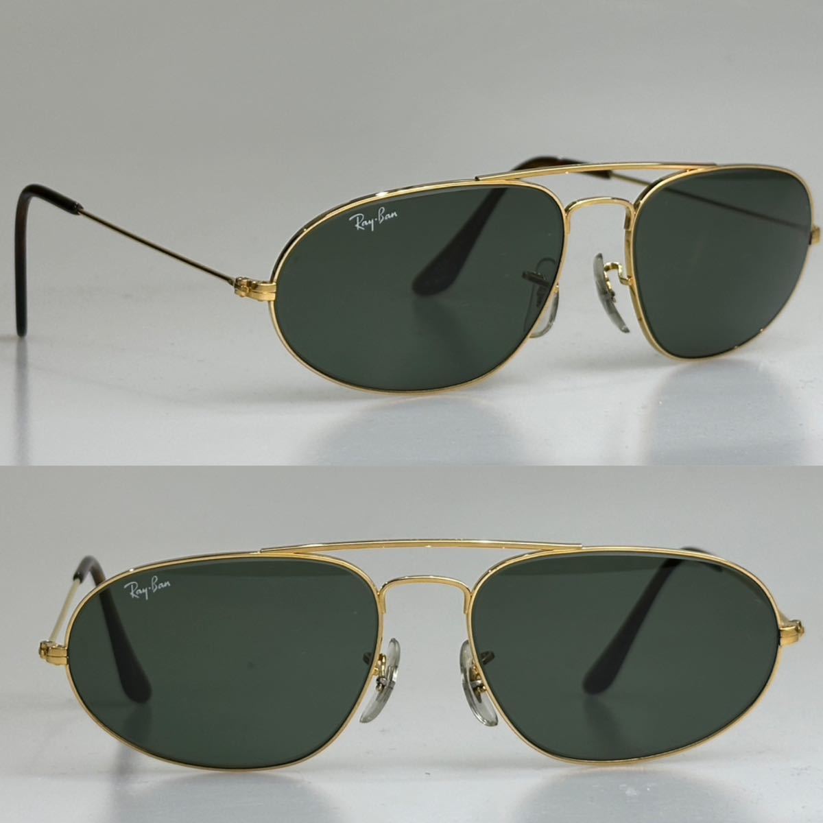 美品!!希少 90s B&L Ray-Ban W1597 ファッションメタル フェイバー 58㎜ ゴールド G-15 ボシュロム USA レイバン メタル 廃盤品_画像1