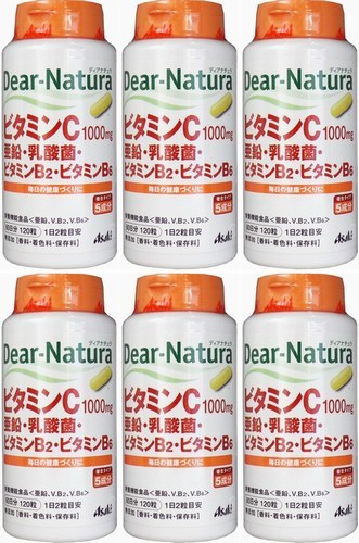 6個(12ヶ月分)　ディアナチュラ ビタミンC1000mg・亜鉛・乳酸菌・ビタミンB2・ビタミンB6、60日分 120粒入　毎日の健康づくりに！_120粒入(60日分)　×6個(12ヶ月分)