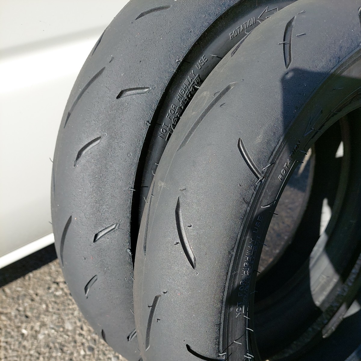 DUNLOP RACING KR337 PRO 100/485-12 120/500-12 中古前後セット ダンロップ DUNLOP NSF_画像1