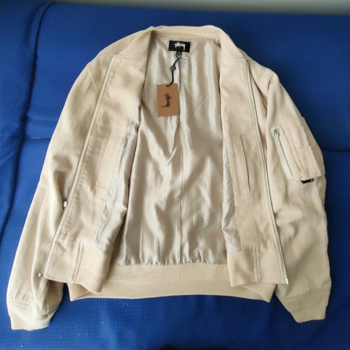 【新品未使用】STUSSY/ステューシー Linen Beach Bomber Jacket ボンバージャケット定価49,500円