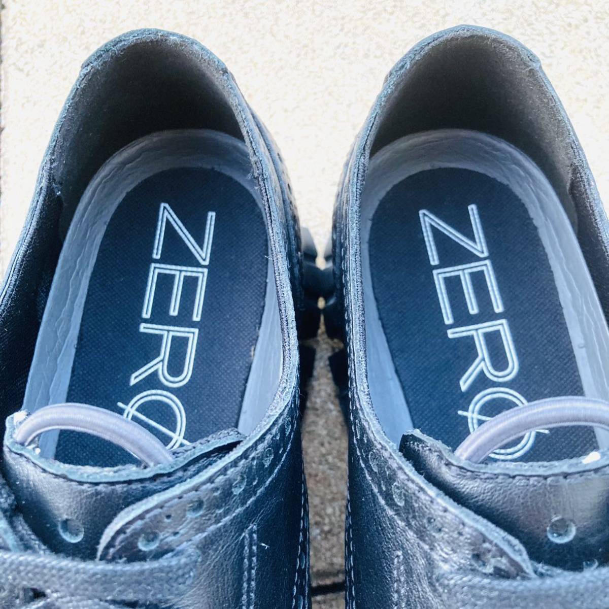 * превосходный товар * COLEHAAN ZEROGRAND Zero Grand спортивные туфли Wing chip 7.5 25cm чёрный черный BK кожа спортивные туфли Cole Haan 