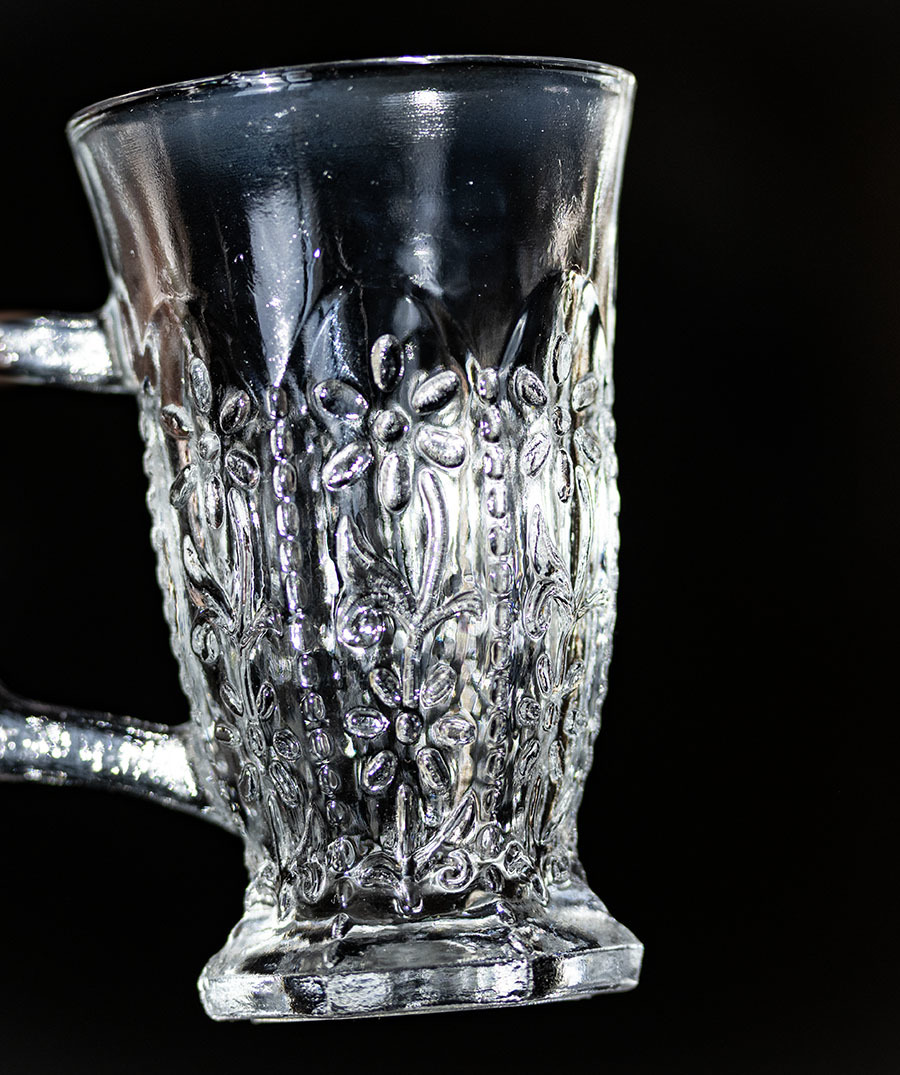 ビンテージ フラワー エンボス 取っ手付き グラス 5個セット ショットグラス 酒 リキュール ショットグラス_画像2