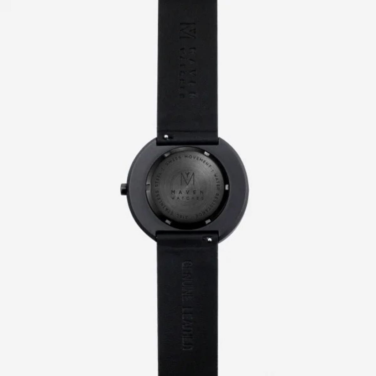 【美品】マベンウォッチズ　maven watches 大理石ブラック　40㎜ 腕時計 ブラック アナログ 黒文字盤