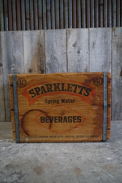  antique SPARKLETTSSpringWater wood box [gobw-161] inspection America /USA/ tree box /1940 period about / interior miscellaneous goods furniture / collection miscellaneous goods 