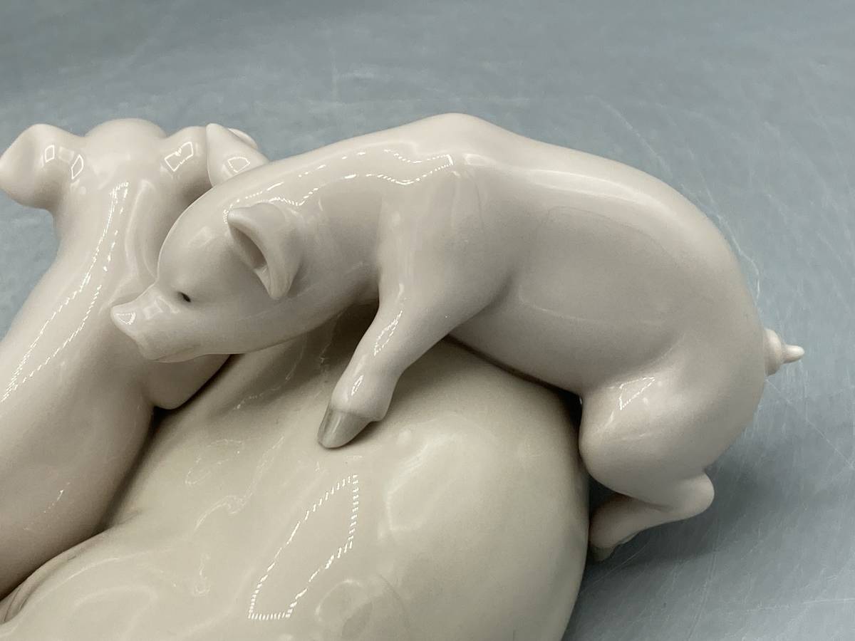 リヤドロ 豚 ブタ 親子 フィギュリン スペイン製 陶器 置物 陶磁器 陶磁器人形_画像7