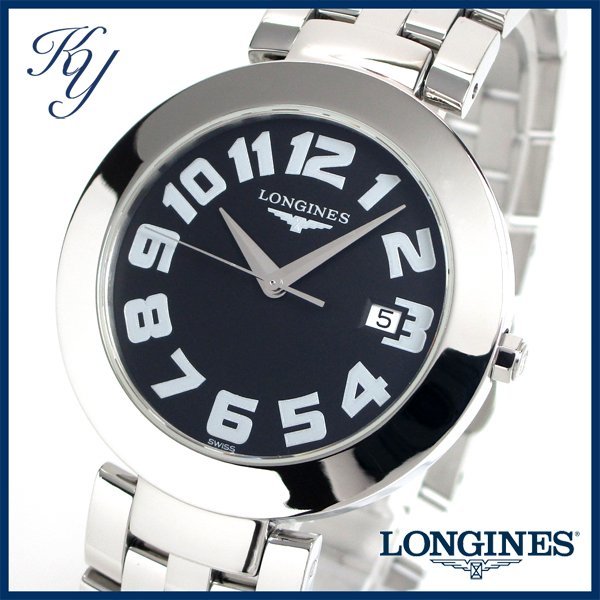 1円～ 3ヶ月保証付き 磨き済み 美品 本物 人気 LONGINES ロンジン ドルチェビータ L5.675.4 ブラック メンズ 時計_画像1