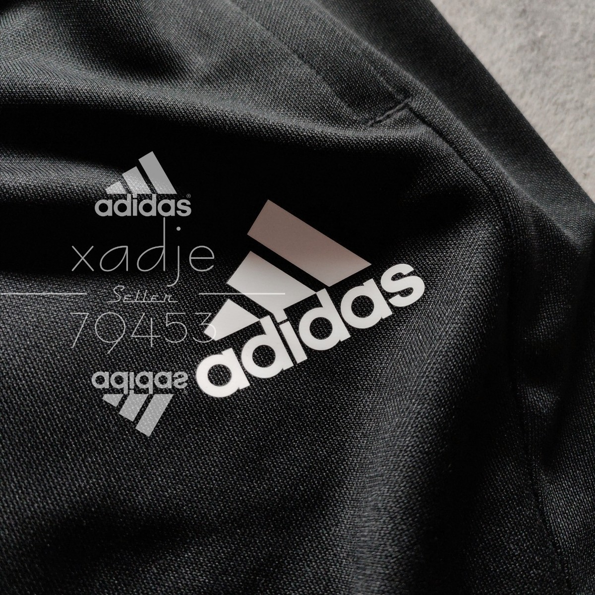 新品 正規品 adidas アディダス 上下セット セットアップ ジャージ 黒 ブラック 白 三本ライン 裾ファスナー付き O XL_画像8