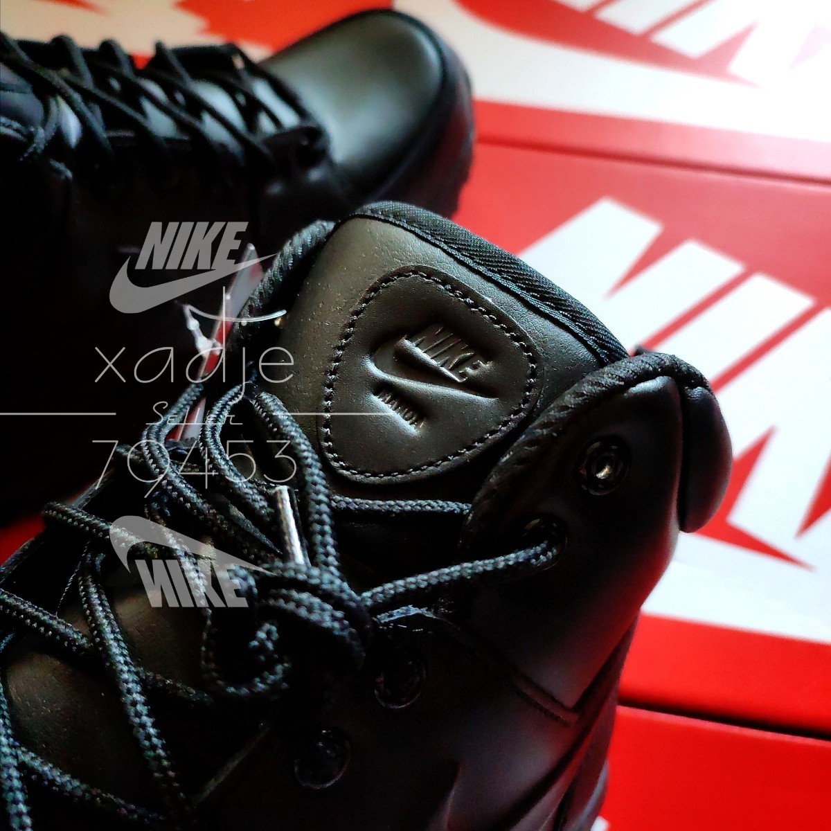 新品 正規品 NIKE ナイキ マノア レザー スニーカー ブーツ 黒 ブラック アウトドア キャンプ 27.5cm US9.5 箱付き_画像5