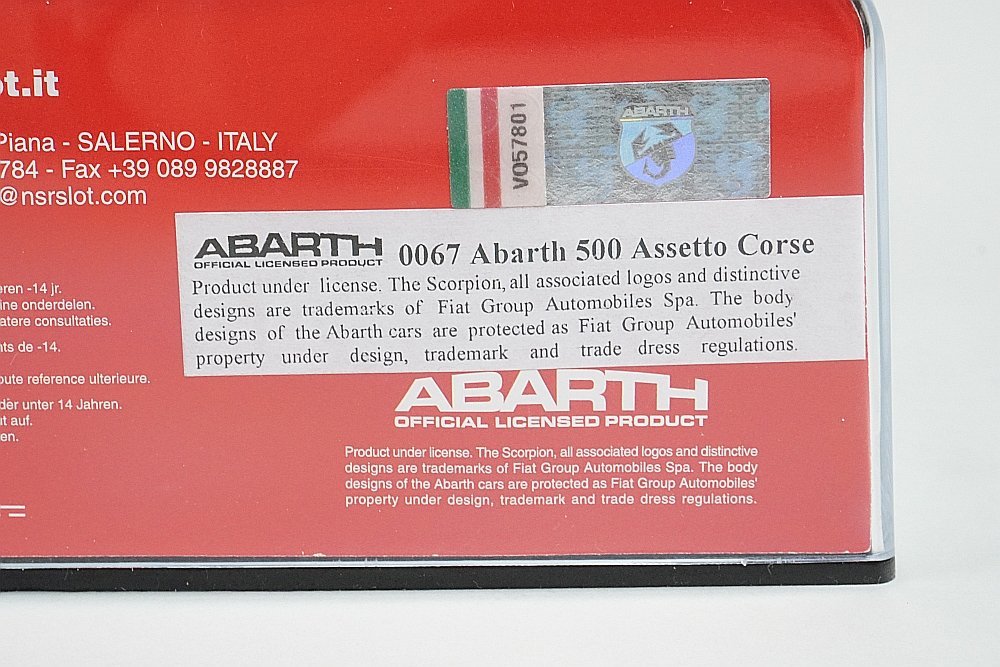 新品 NSR 1/32 ABARTH アバルト 500 Assetto Corsa Trofeo Portogallo ポルトガル 2014 #24 スロットカー 0067SW_画像7